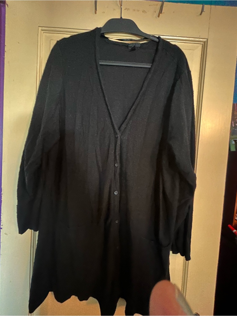 torrid Black slub cardigan with pockets and v neck